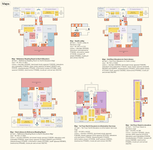 Color-coded map renderings of Hatcher Haunts floor plans and routes with accompanying documentation.