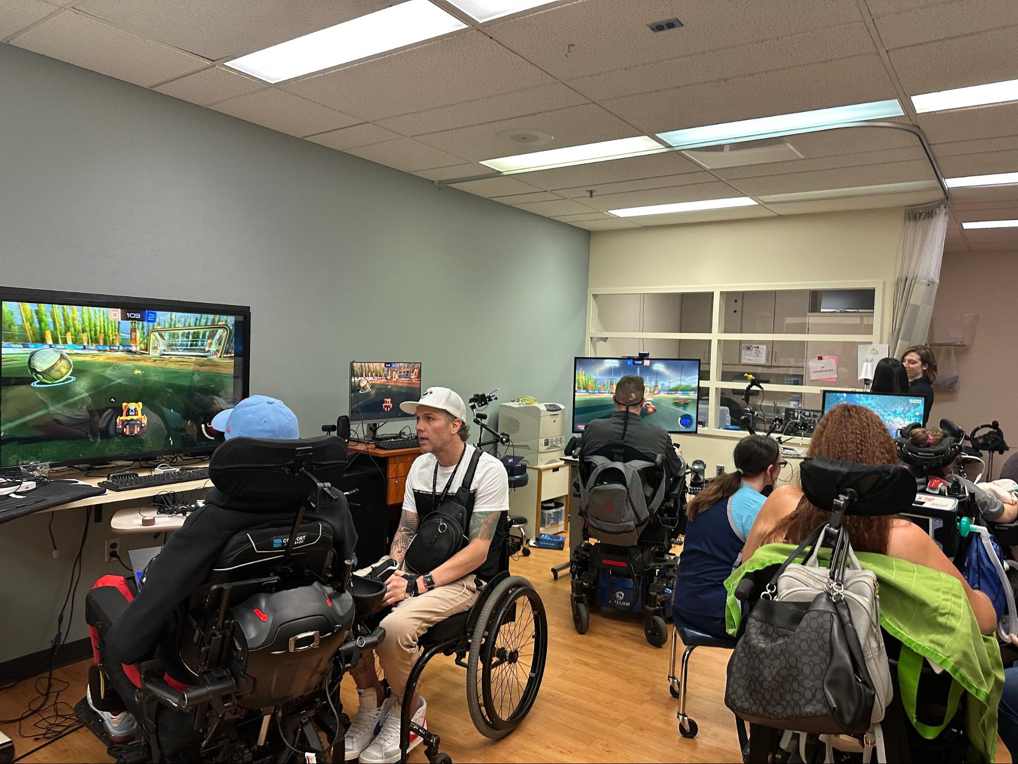 gamers in wheelchairs playing video games