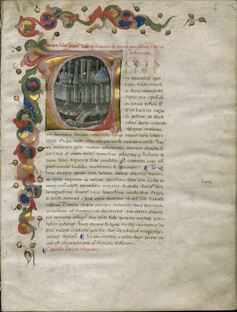 Valerius Maximus (1st c. AD). Factorum ac dictorum memorabilium libri IX. Italy. 15th c. Parchment,126 fols. Fol. 5r