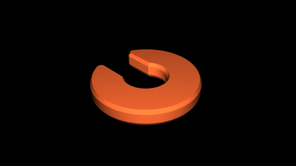 Orange digital image of 3d model of joystick lock 