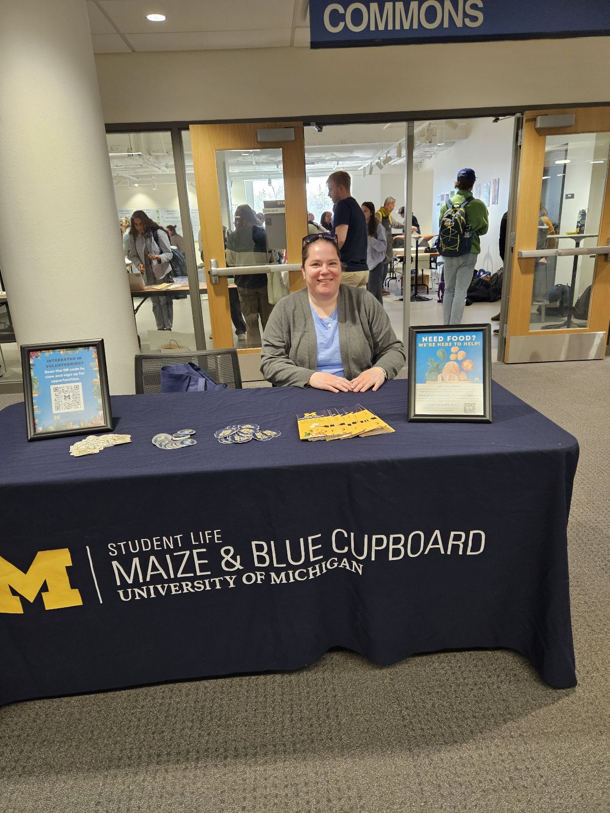 The Maize & Blue Food Cupboard is open by appointment to MCard holders