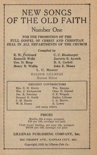 front cover of New Songs of the Old Faith songbook