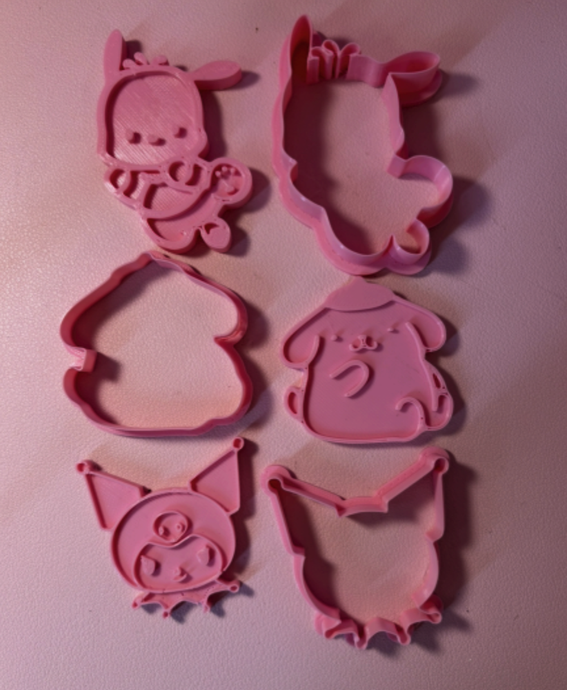 Front view of cookie cutters
