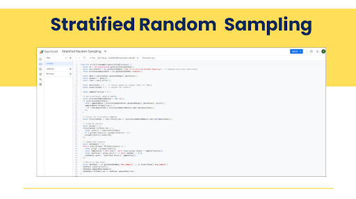 Image with code to generate stratified random sampling