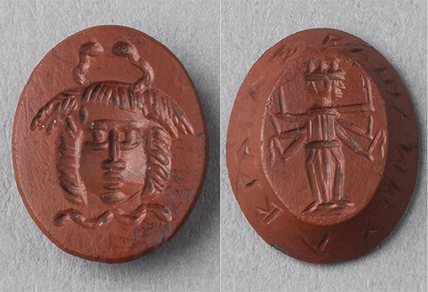 Red jasper evil-averting amulet. 