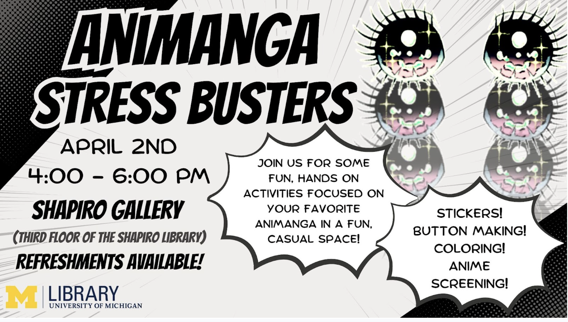 Advertisement for an anime and manga event