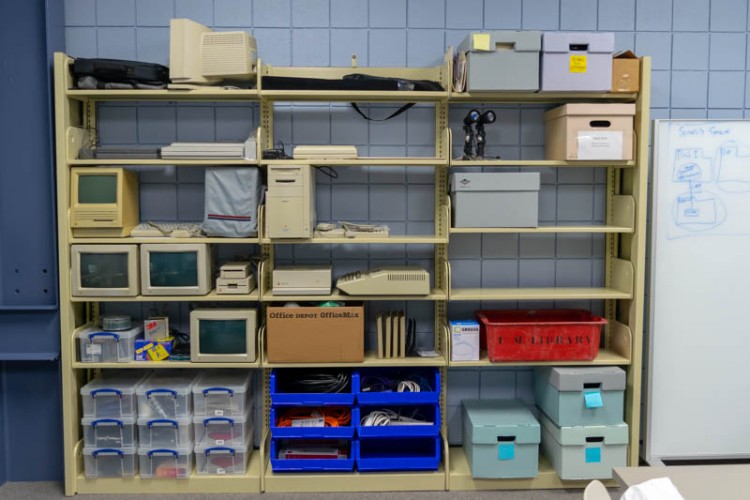 Shelving unit of vintage equipment 