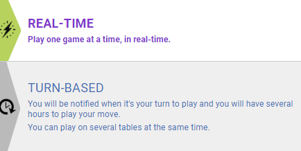 Real time or turn based options