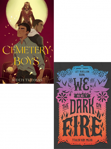 Book covers of Cemetery Boys and We Set the Dark On Fire