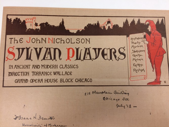 Letterhead for the John Nicholson Sylvan Players
