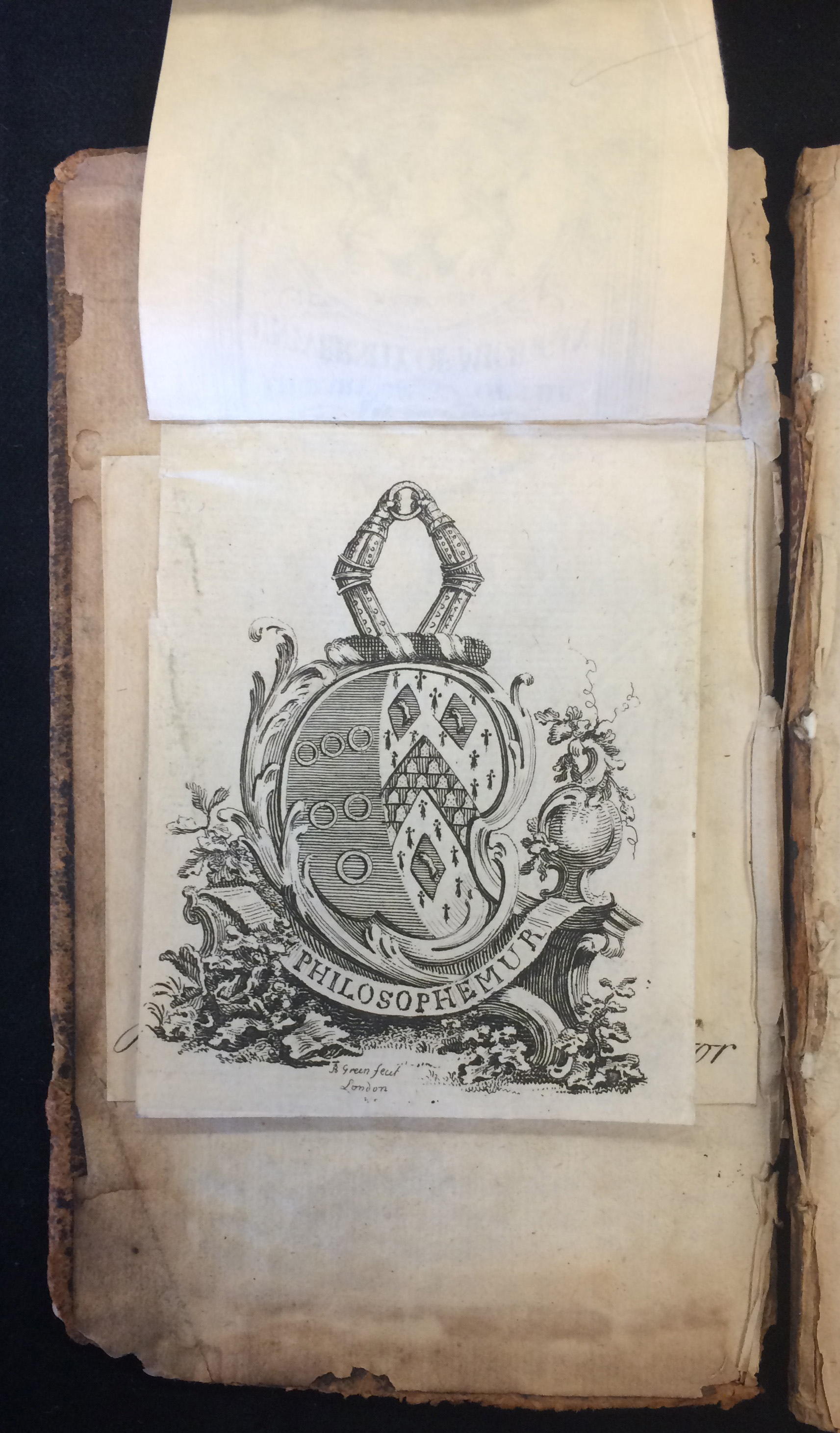 Musgrave's Bookplate on front pastedown of Pseudo Ramon Llull. Tractatus brevis et eruditus, de conservatione vitae; Liber secretorum seu quintae essentiae. Straßburg: Lazarus Zetnerus, 1616