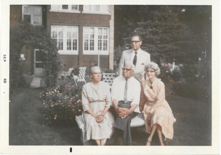Thompson family outside their home