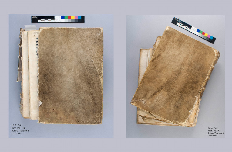 Mich. Ms. 152, upper and lower covers, before treatment