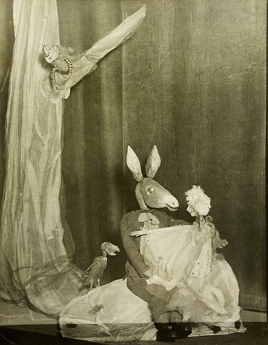 Photograph of Ellen Van Volkenburg's marionette production of A Midsummer Night's Dream, ca. 1924. Ellen Van Volkenburg and Maurice Browne Papers, 1772-1983