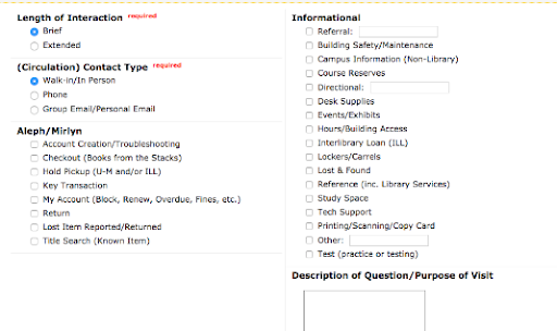 An online form with 4 sections and 30 checkbox options