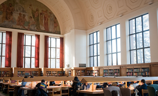 Photo of the Hatcher Library Reading Room.