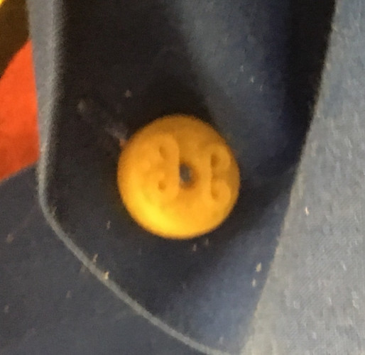 Close up of successful 3D printed button to button cap
