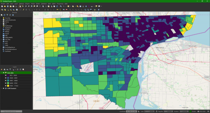 Image of Detroit Income Map