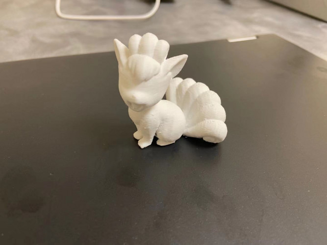 White 3D Printed Fox Character 