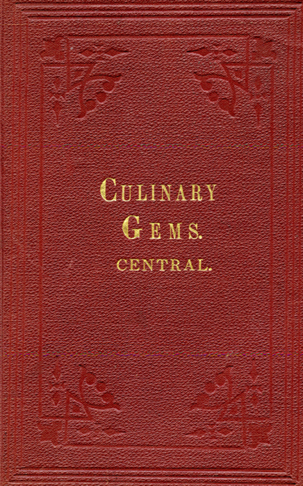 Ornate red book cover with gold lettering