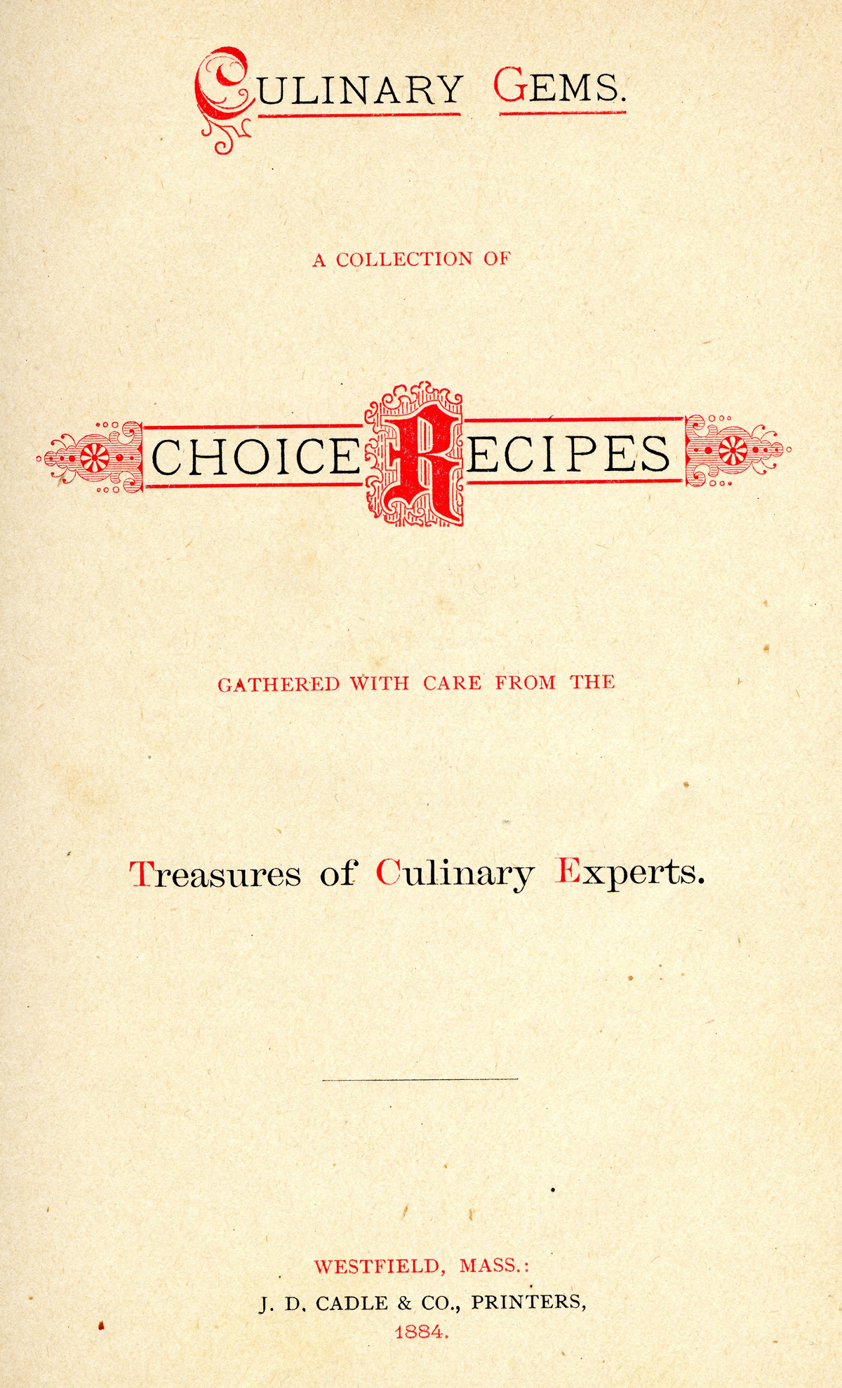 Title page with ornate red and black lettering