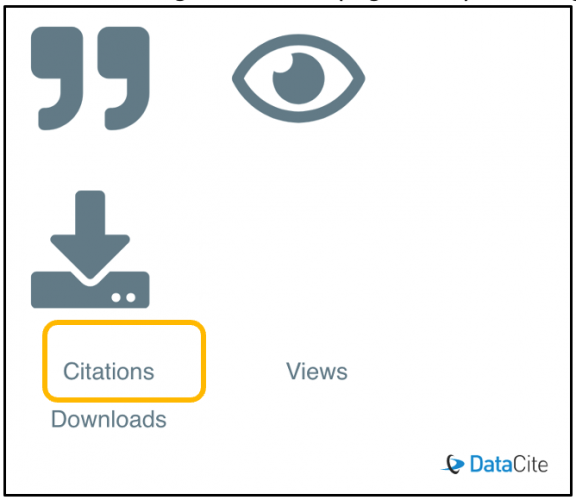 Figure 10 DataCite Data Metrics badge frontend indication zero citations