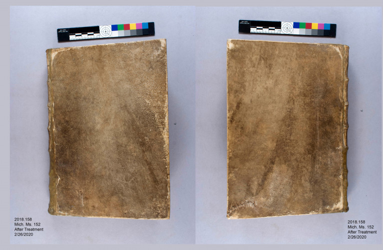 Mich. Ms. 152, upper and lower covers, after treatment