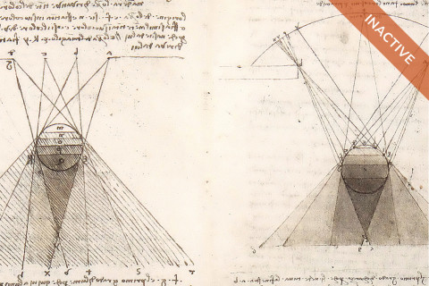 Da Vinci drawings with an inactive banner across the top corner.