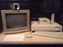 Photo of Amiga computer exhibit at the Andy Warhol Museum