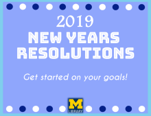 2019 New Years Resolutions Book Display Sign