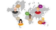 Stock image shows ethnically and gender-diverse avatars spread across a 2D globe map. This is a decorative image.