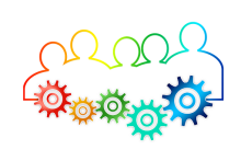 Teamwork gear illustration