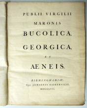 Title page of John Baskerville's Virgil (1757)