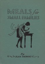 Bluish green book cover with book title in outlined font and a black silhouette illustration of a woman in heels, knee-length dress, and apron with a big bow tasting a spoon above a small table holding a mixing bowl