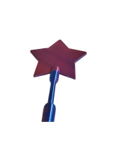 3d printed blue and purple star wand 