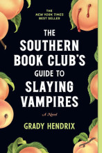 Black book cover featuring colored illustration of orange peaches, some with red blood dripping from them as if from vampire bites.