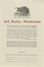 subscription coupon for The Alternative press, offering a rate of $10 per subscriber and listing a roster of writers including Gary Snyder, Robert Creeley, Anne Waldman, and Allen Ginsberg