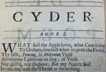 Opening lines of an 18th century poem about cider