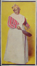 African American woman holding a frying pan