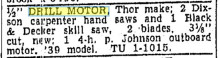 Drill motor caption in a newspaper