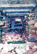 After the flood waters receded in the Biblioteca Nazional Centrale (National Library) in Florence.