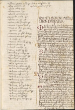 Quintus Serenus (fl. 2nd c. AD). Liber medicinalis. Southeast Germany (Bavaria) or Austria; ca. 1500. Mich. Ms. 291.