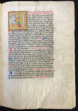 Recto of folio 1, Office Lectionary, in Latin, illuminated manuscript, Southern Netherlands, c. 1500; beginning of the Temporale, Advent, rubric: Dominica primam adventus domini. Incipit Esaias propheta. Lectio prima