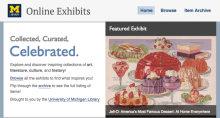 Screenshot of University of Michigan Online Exhibits Homepage