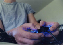 Stock photo of someone playing video games