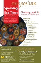 Publicity flyer for "Speaking the End Times: Prophecy and Messianism in Early Modern Eurasia."Photo credit: Shannon Szalay